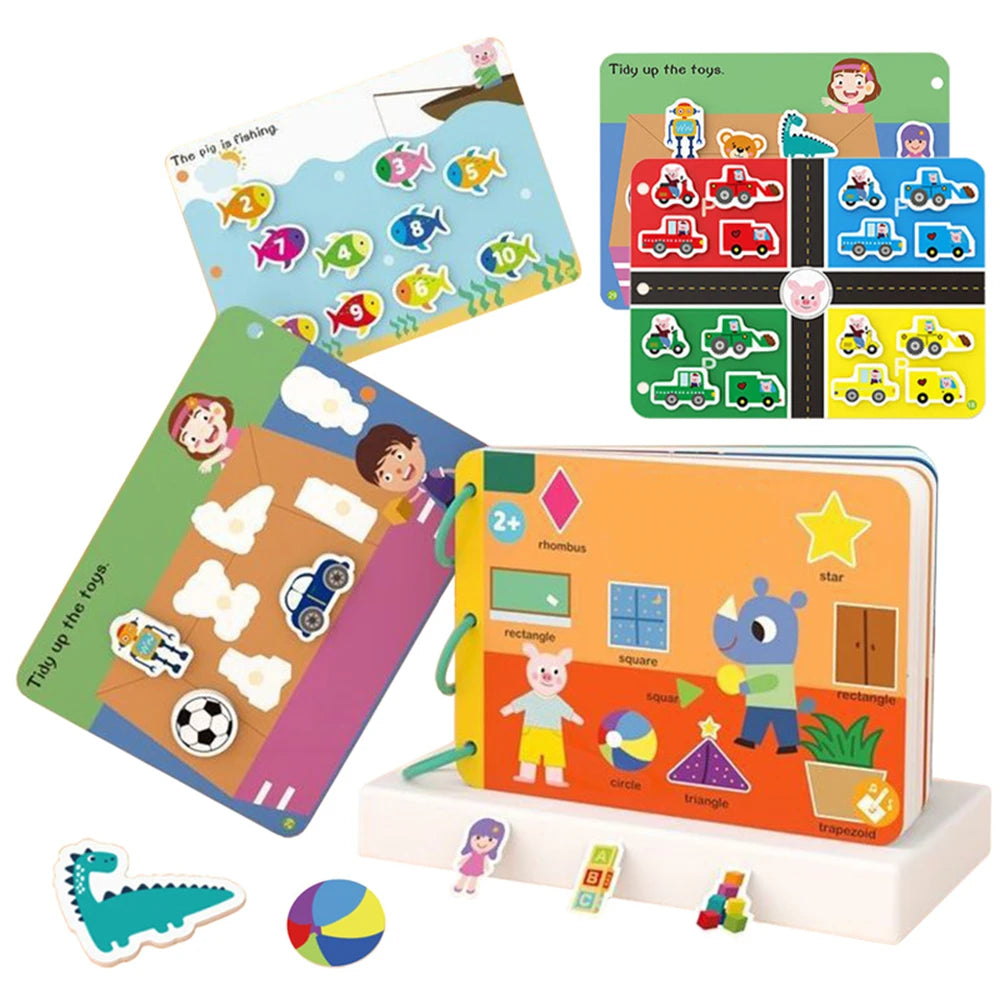 Montessori Paste Quiet Book Children Toy Paste My First Busy Kids Book Animal Number Matching Puzzle Game Educational Toy libros