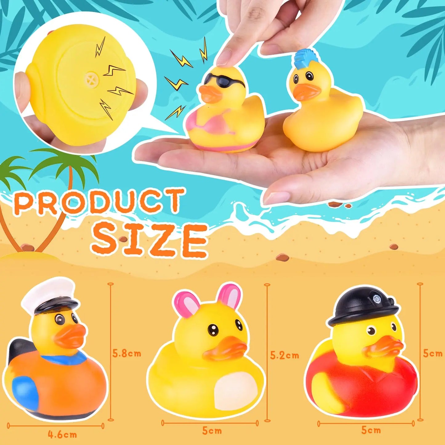 5-100PCS Rubber Ducks, RandomAssortment Jeep Ducks Bulk, ini RubberDuckies for Toys, Pool Toys Birthday GiftsParty Favors