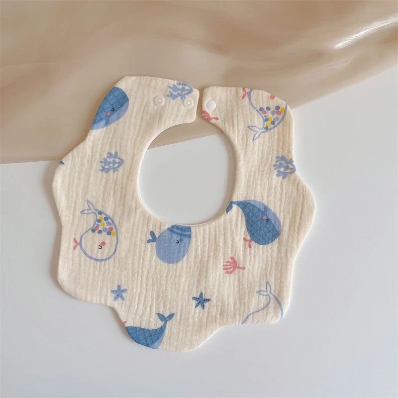 Summer Baby Cotton Gauze Waterproof Bibs Soft Cartoon Infant Bib Burp Cloths Bandana Scarf for Boy Girl Feeding Saliva Towel New