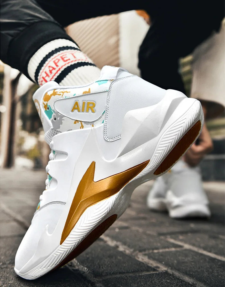Men's  basketball shoes, breathable and non slip outdoor sports shoes, walking and running basketball shoes