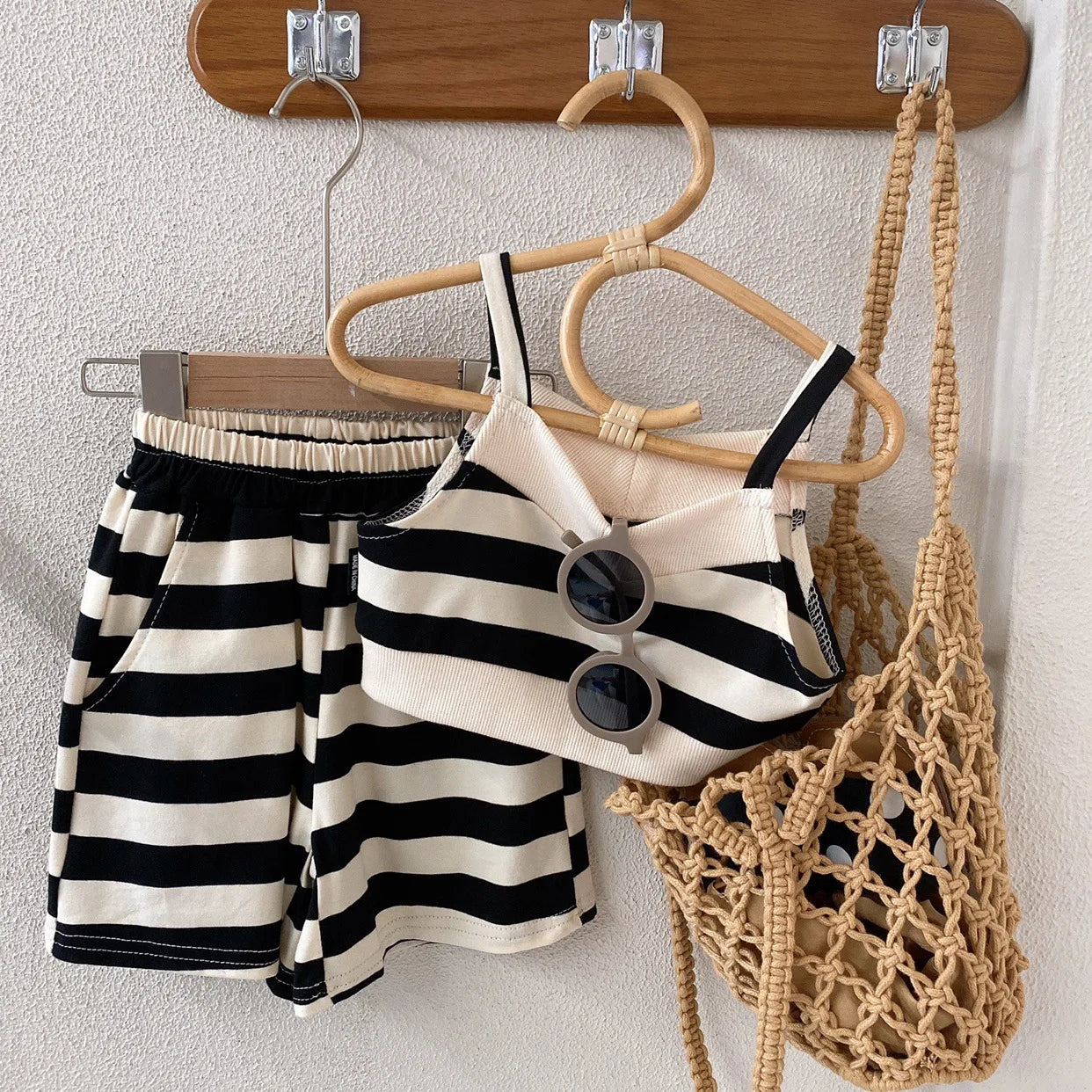 Baby Girl Boy Cotton Striped Clothes Set Hoodie and Shorts 2pcs Infant Toddler Child Tracksuit Spring Autumn Summer 1-7Y