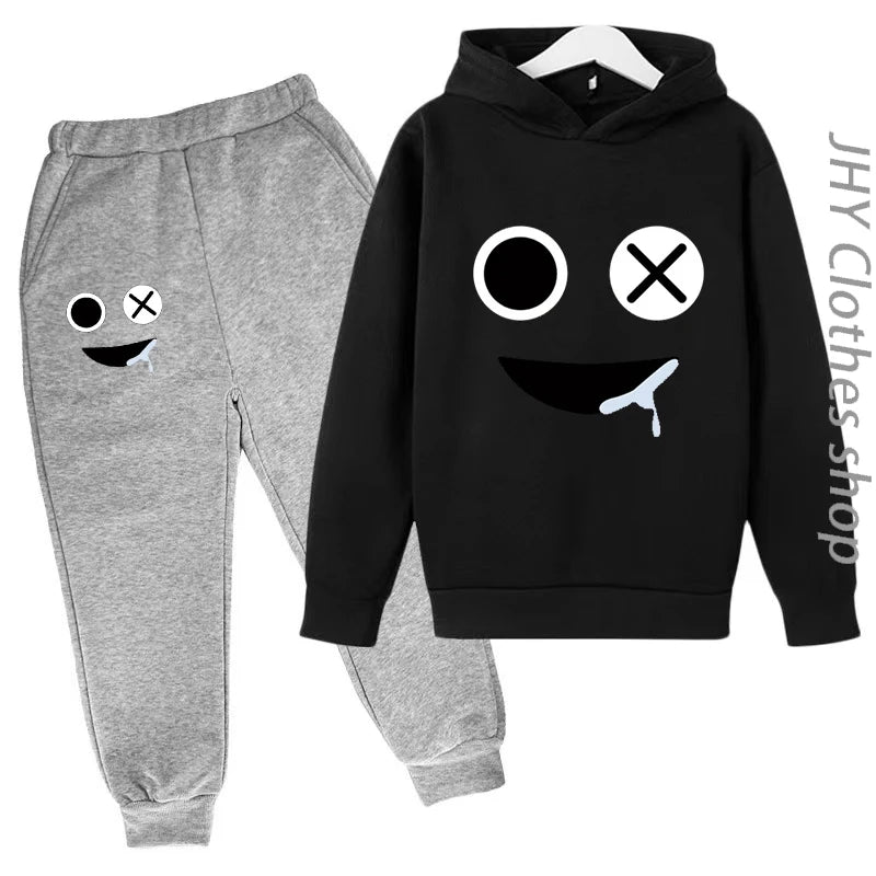 Children Set Boys Girls Kids rain Clothing  Sweatshirt 3-12 Years Toddler Printing Spring Sports game Leisure Time Hoodies