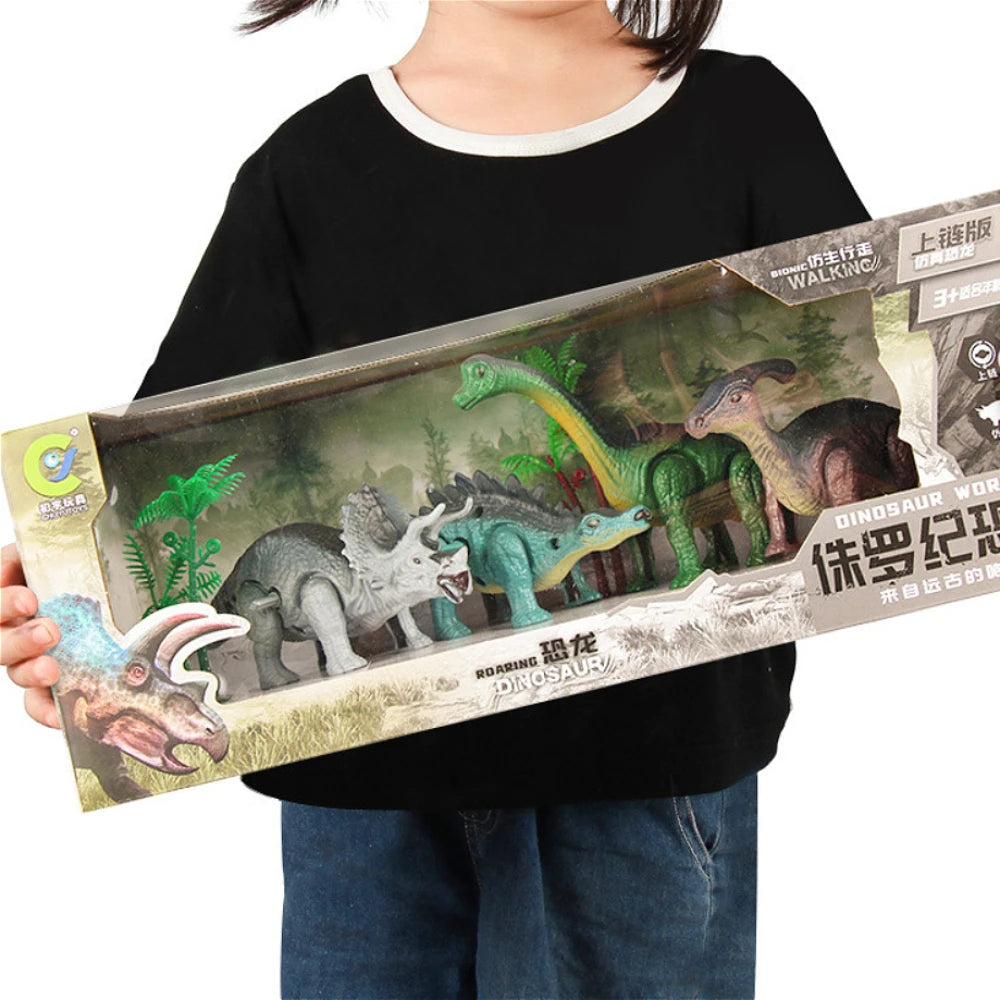 Dinosaur World Kinetic Play Set, Walking Cute Animal Toys, Moving Dinosaur Educational Toys, Interactive Playsets for Kids