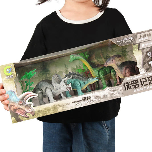 Dinosaur World Kinetic Play Set, Walking Cute Animal Toys, Moving Dinosaur Educational Toys, Interactive Playsets for Kids