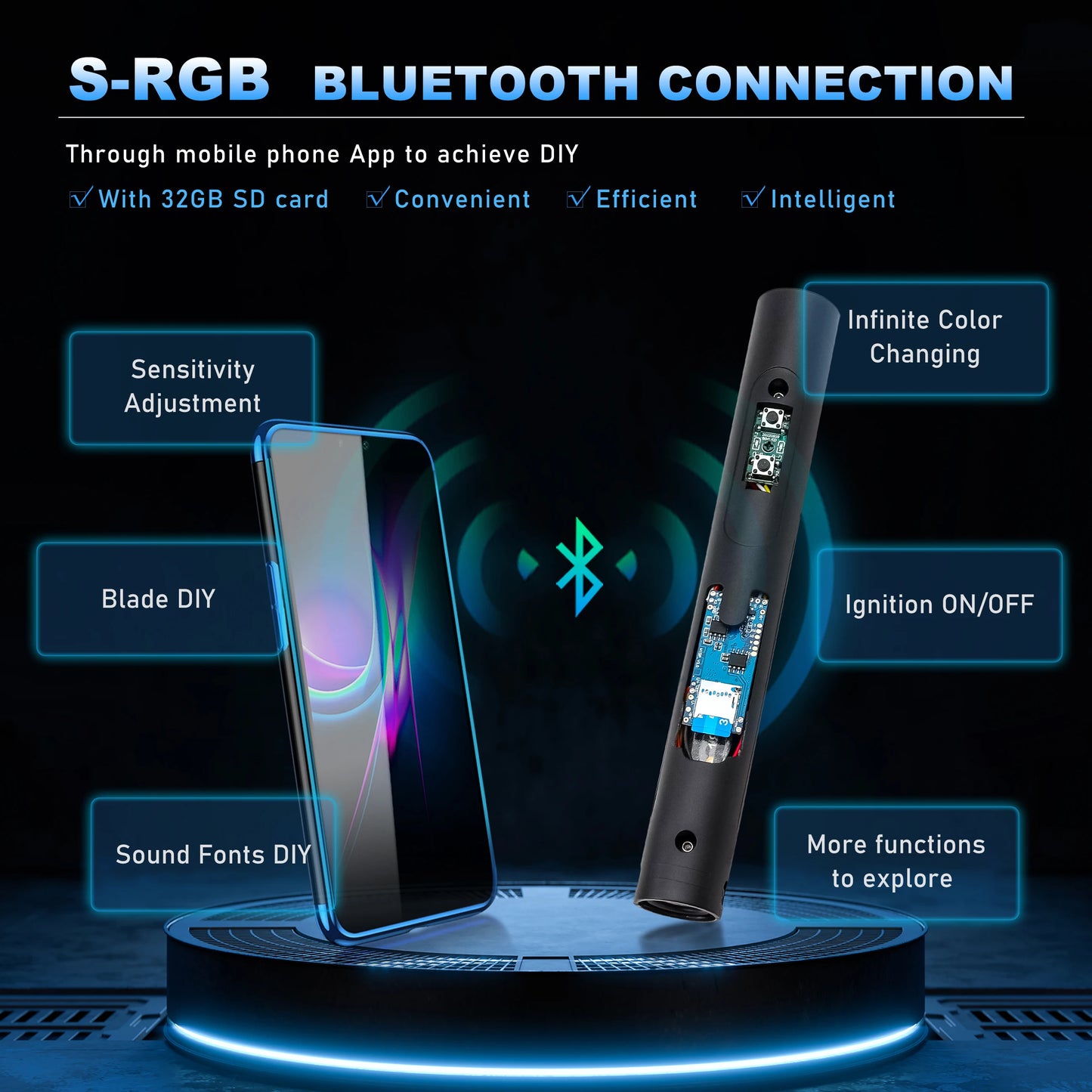 TXQSABER  RGB Lightsaber Metal Handle Heavy Dueling Saber With 16 Soundfont And 12 Kind Light Kids Toys Blaster FOC Laser Swords