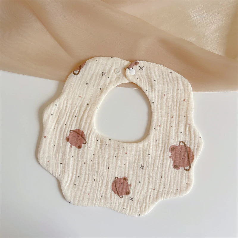 Summer Baby Cotton Gauze Waterproof Bibs Soft Cartoon Infant Bib Burp Cloths Bandana Scarf for Boy Girl Feeding Saliva Towel New