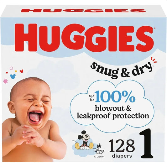 Hies Size 1 Diapers Snug Dry Newborn Diapers Size 1 814 lbs 128 Count Packaging May Vary