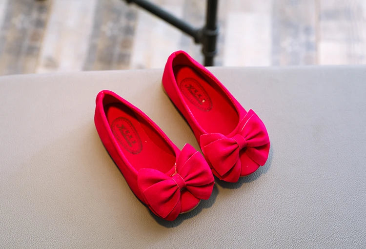 2024 New Fashion Girls Shoes PU Leather With Big Bowtie Candy Color Children Sandals Slip-on Kids Casual Shoes 21-36 Soft Hot