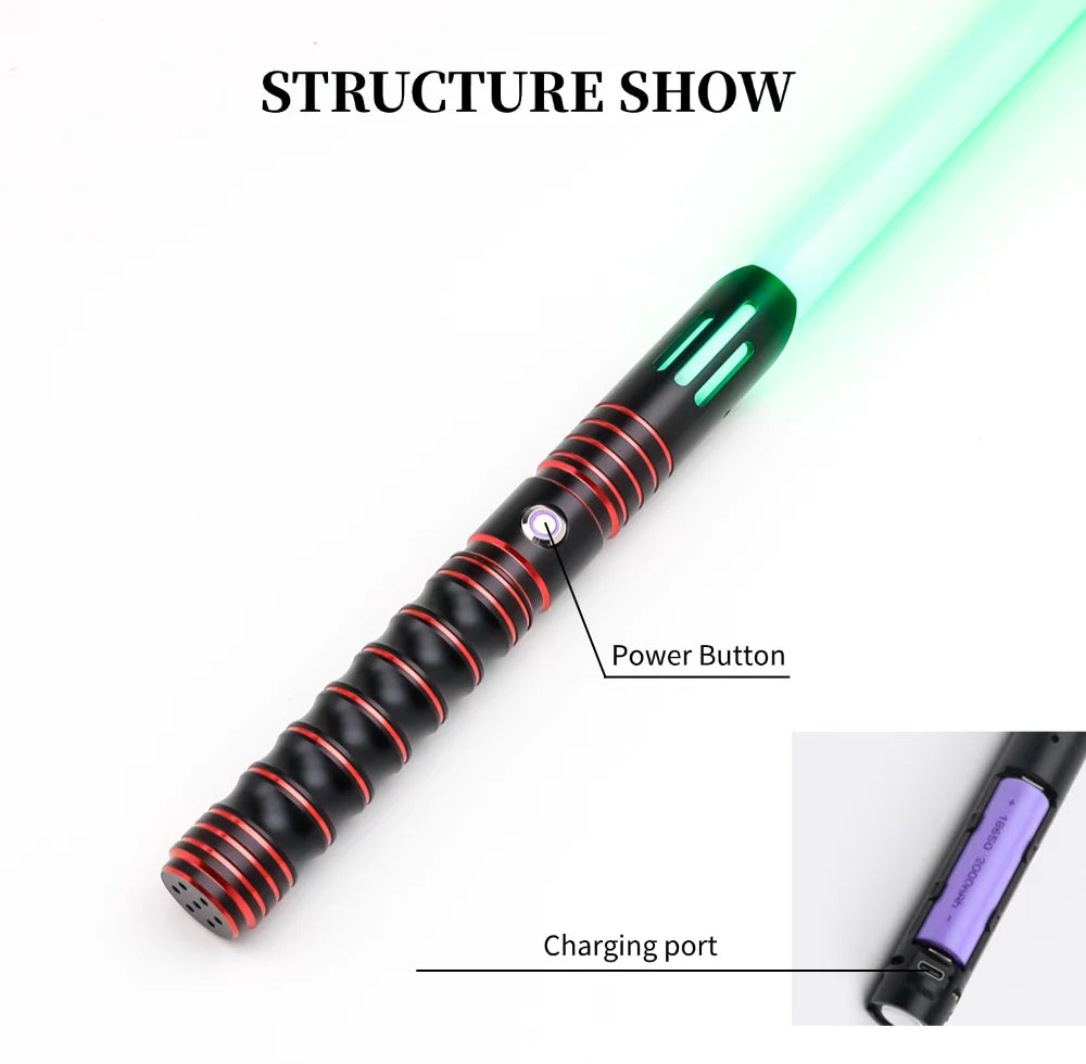 TXQSABER RGB Lightssaber Metal Hilt 12 Color Changing and Sounfonts FOC Lock Up Light Saber Cosplay Toys Blaster Laser Swords