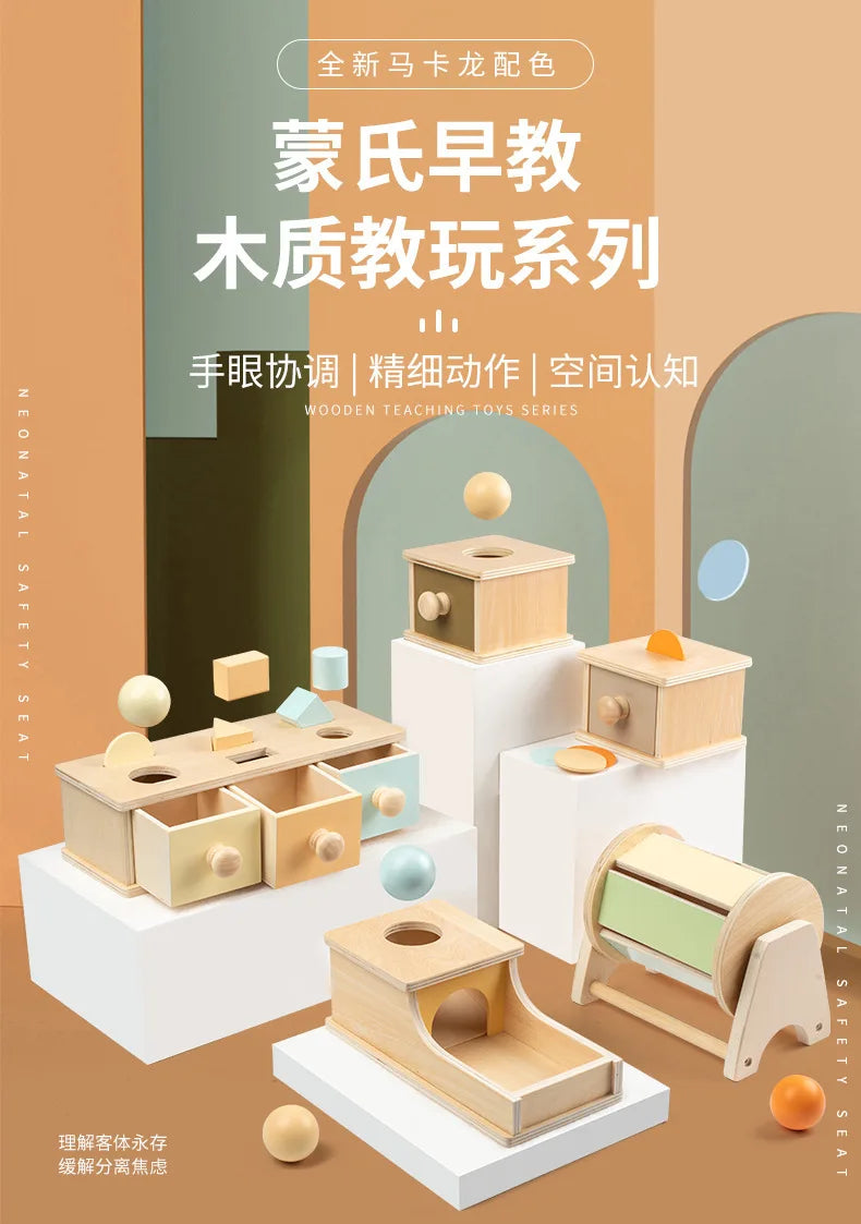 Montessori Wooden Multifunction Toys Box Children Puzzle Sensory Logic Thinking Game Box Toys Children Early Education Toys Gift