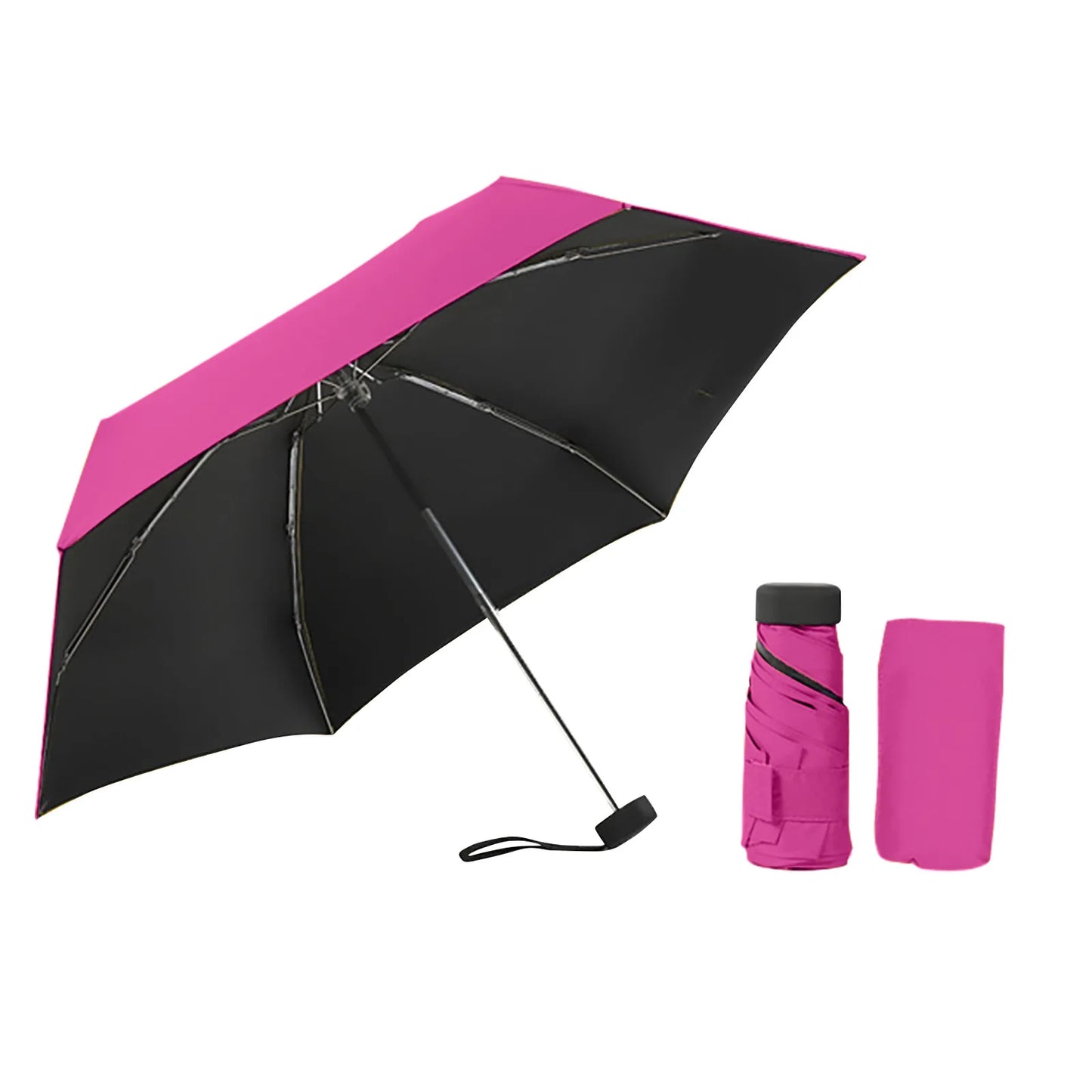 Mini Sun Umbrella Small Pocket Rain Travel Umbrella Vinyl Folding Umbrella UV Protection Sun Shade Pocket Parasol Capsule