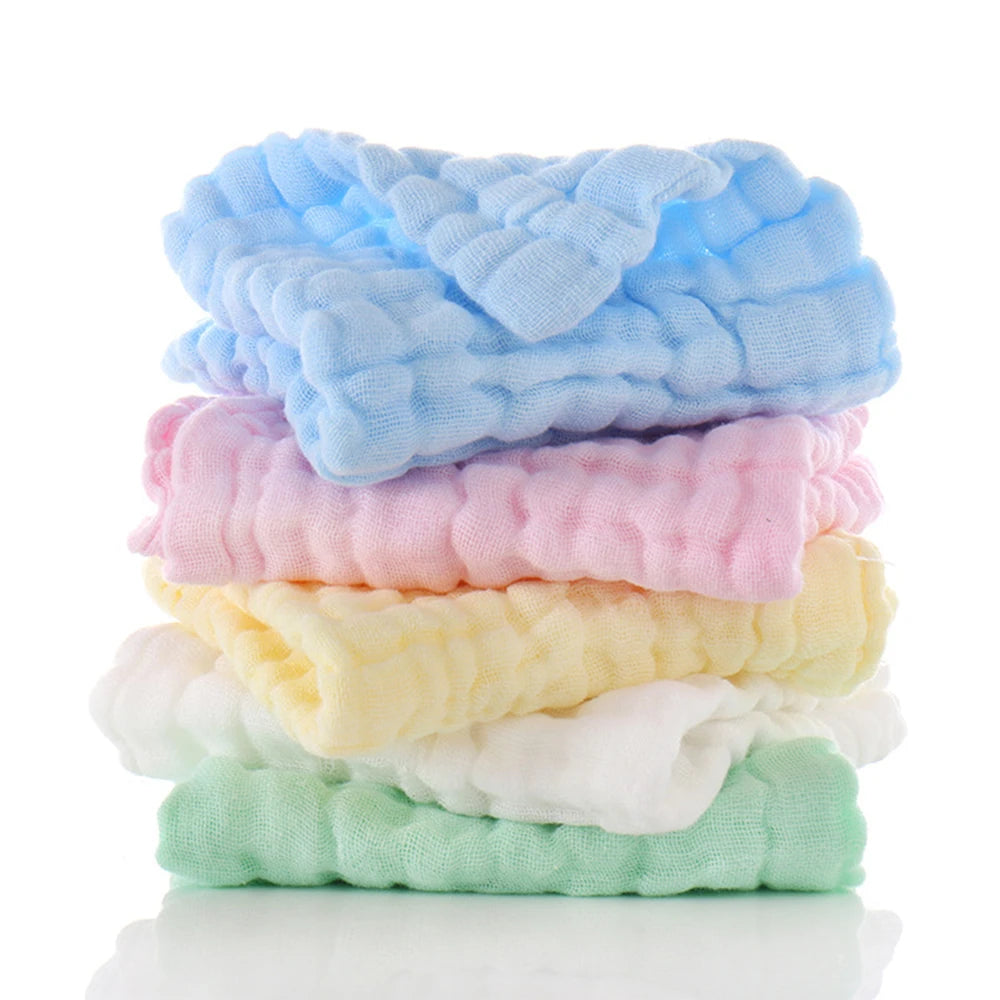 Happyflute 30*30CM 6Layer Soft Cotton Gauze Baby Cotton Cartoon Face Towel Children's Square Handkerchief Saliva Towel