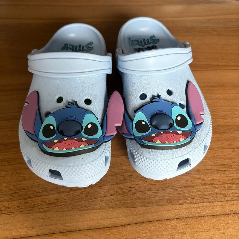 Stitch Cartoon Anime Solid Waterproof Slippers Outdoor Sandals Stitch Casual Breathable Ankle-Wrap For Kids Shoes Gift