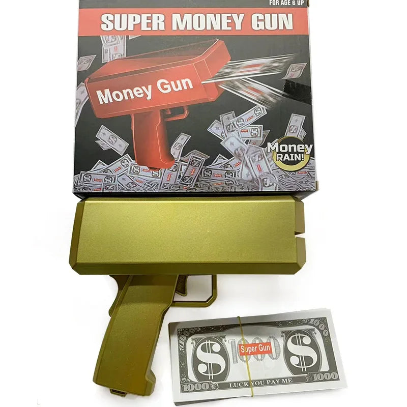 Novel Money Spray Gun Toy For Parties Weddings Gold Dollar Bill Shooter Fun Interactive Game Showers Of Cash