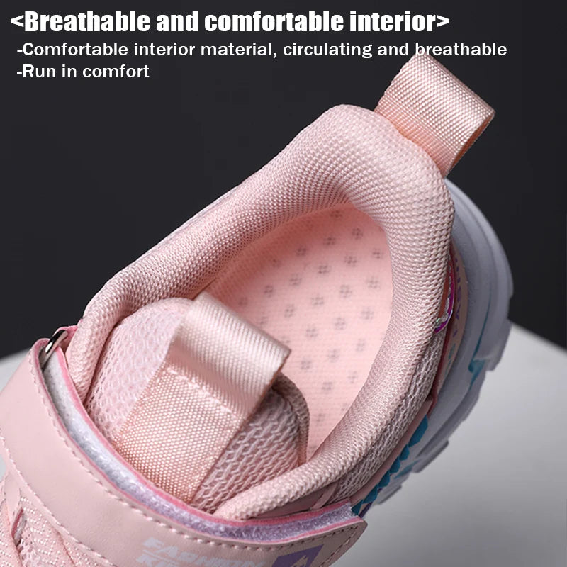 Trendy Lightweight Children Girls' School Shoes Anti-Slip Breathable Outdoor Casual Walking Sneaker Size 28-39