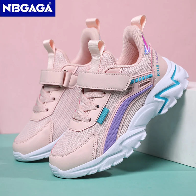 Trendy Lightweight Children Girls' School Shoes Anti-Slip Breathable Outdoor Casual Walking Sneaker Size 28-39