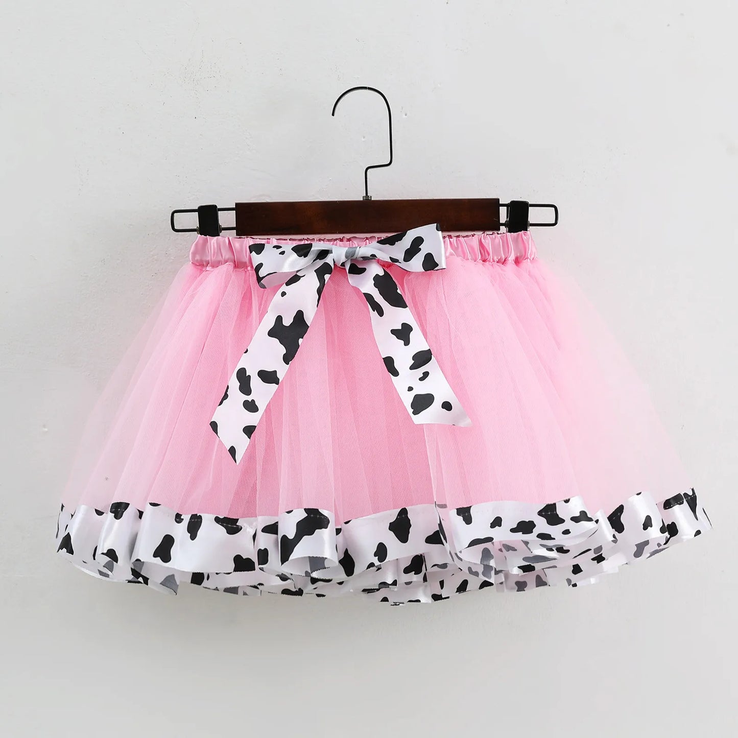 Princess Girl Skirt Kids Baby Girl Tutu Skirt Children Clothing Mini Skirt For Birthday Party Cow Print Layer юбка для девочки