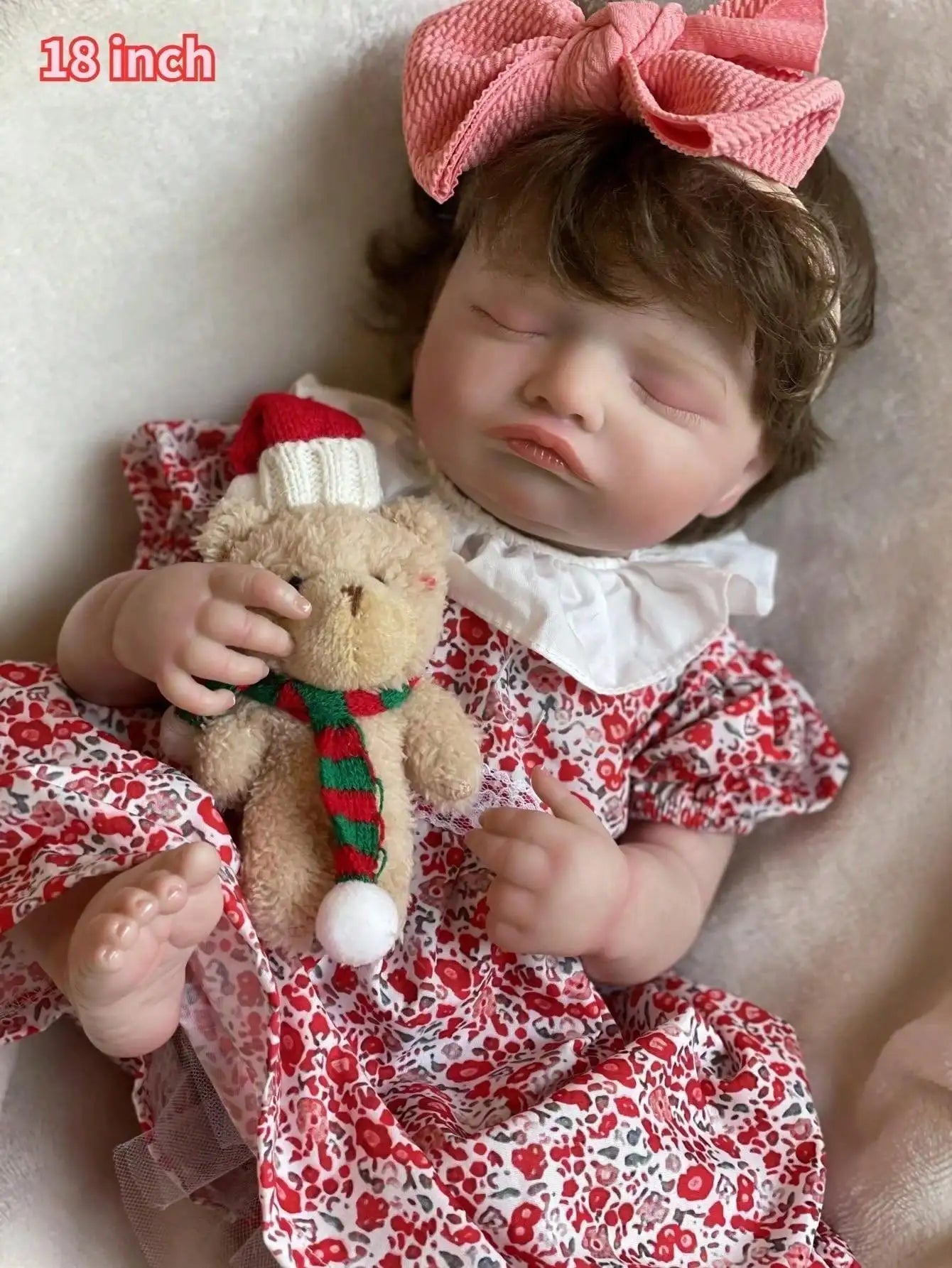 Saskia 18 Inch Lifelike Rosalie 45cm Full Body Silicone Vinyl Reborn Doll Painted Girl With Rooted Hair Waterproof Newborn Toy
