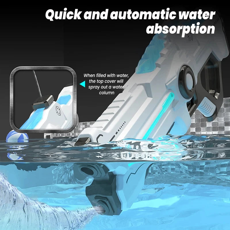 Super Fully Automatic Electric Water Gun Toys, 2024 New Summer Pool Shooting Electric Water Gun Battle Children's Adult Gifts