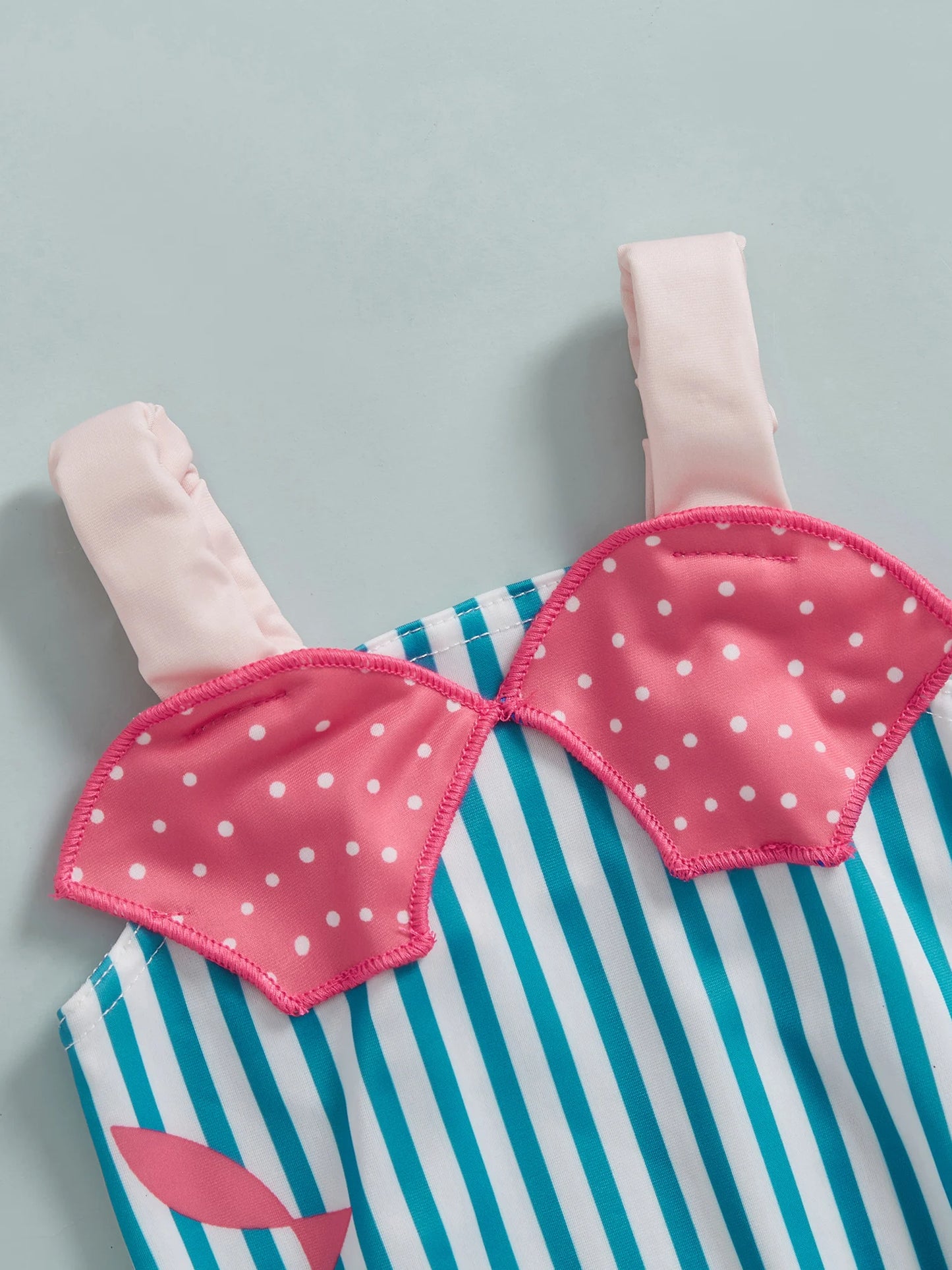 Striped Print Sleeveless Square Neck Baby Girl Swimsuit Toddler Bathing Suit Summer Swimwear Beachwear for Infants