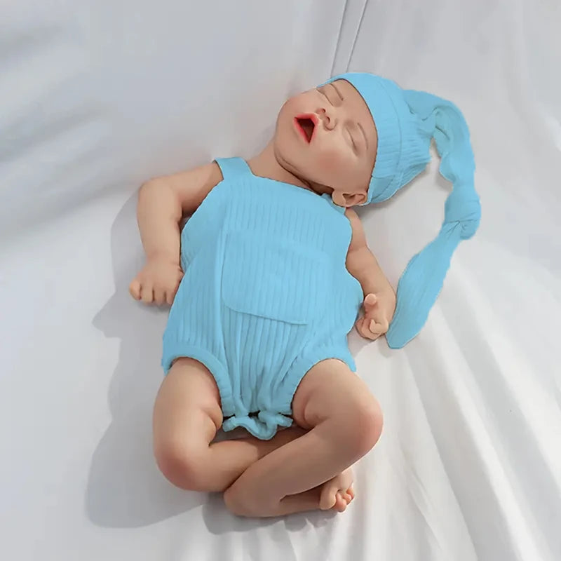 17.52" Platinum Solid Silicone Newborn Baby Boy/Girl LouLou Floppy Handmade Washable Reborn Doll 5.7lb Kids Toy Birthday Gift