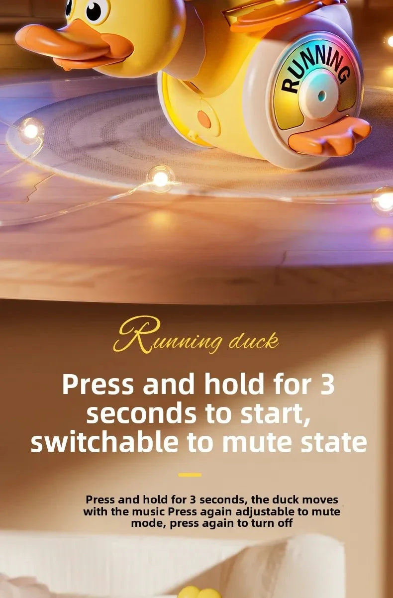 a Rotating Duck Baby Toy Infant Sensory Crawling Dancing Runing Duck Tummy Time Toys For Babies Boy Girl Learning Walking Gifts