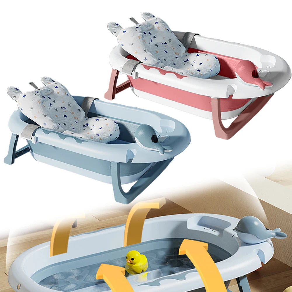 Foldable Baby Bathtub, Safe and Portable Bathing Solution for Infants and Toddlers, Suitable for 6-12 Months, Easy