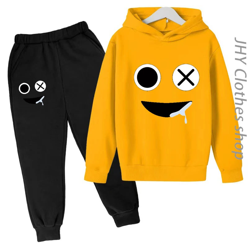 Children Set Boys Girls Kids rain Clothing  Sweatshirt 3-12 Years Toddler Printing Spring Sports game Leisure Time Hoodies