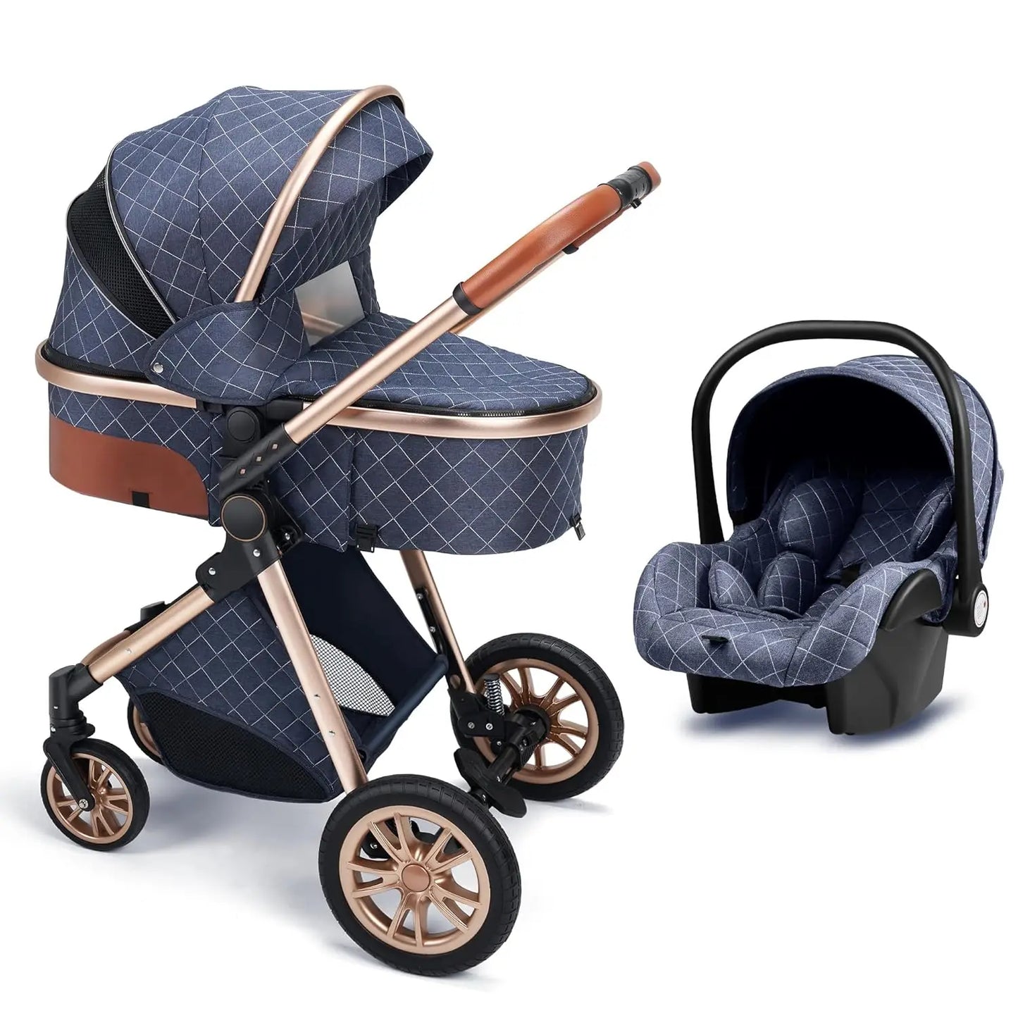 2 In 1 Baby Cradle Stroller, Convertible Foldable Standard Stroller, Double-sided Stroller Stroller, Portable High View Stroller