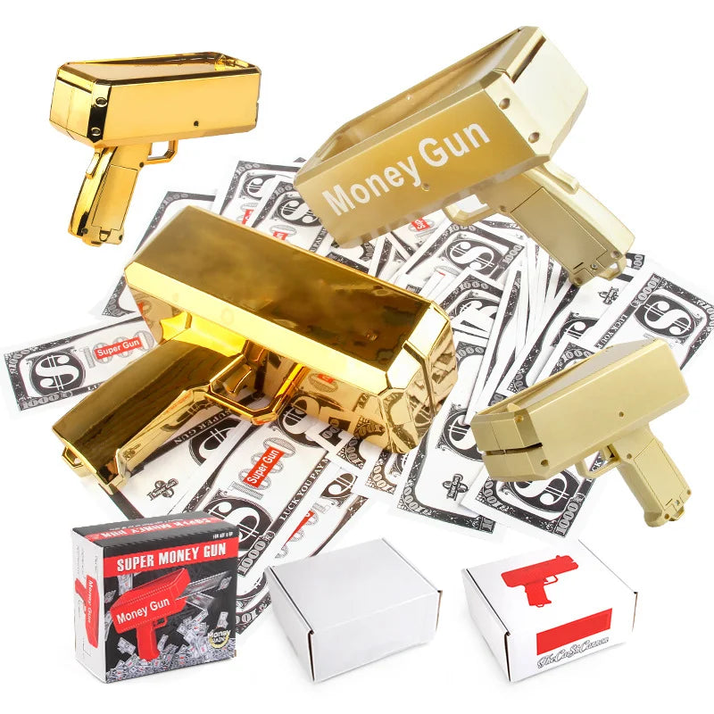 Shoot Money Gun Toy Party Banknote Shoot Pistol Paper Money Shooter Throwing Machine Funny Game Fashion Gift Party Supply Toys