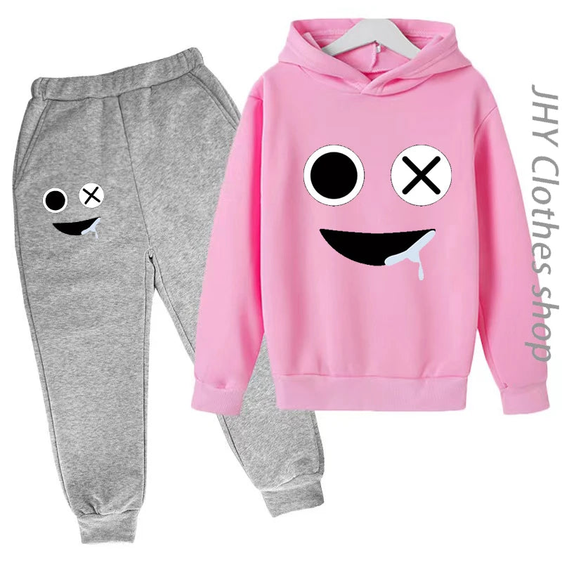 Children Set Boys Girls Kids rain Clothing  Sweatshirt 3-12 Years Toddler Printing Spring Sports game Leisure Time Hoodies