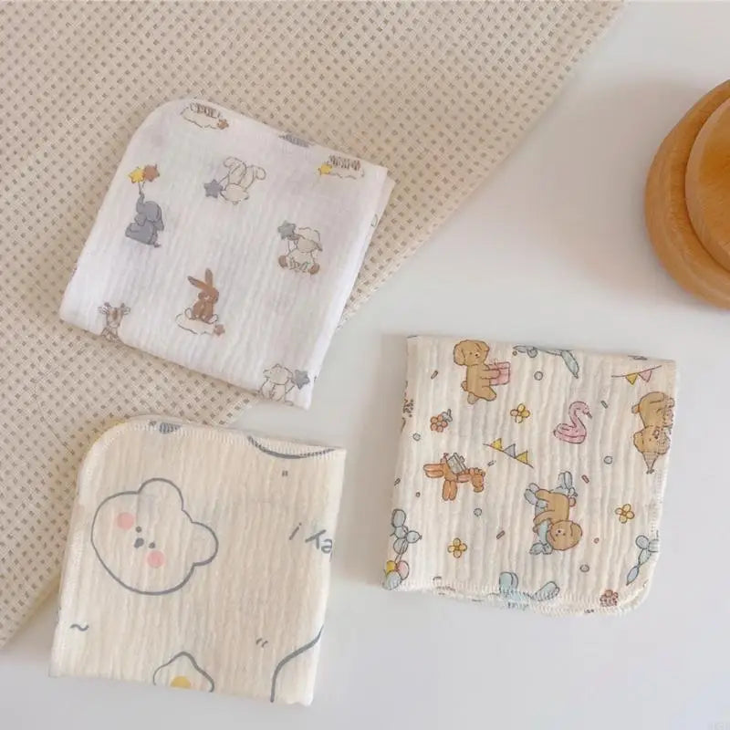 Newborn Burp Cloths Breathable 4-Layer Muslin Square Rags- Baby Washcloths Towel