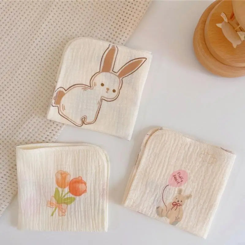 Newborn Burp Cloths Breathable 4-Layer Muslin Square Rags- Baby Washcloths Towel