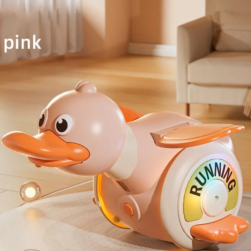 a Rotating Duck Baby Toy Infant Sensory Crawling Dancing Runing Duck Tummy Time Toys For Babies Boy Girl Learning Walking Gifts