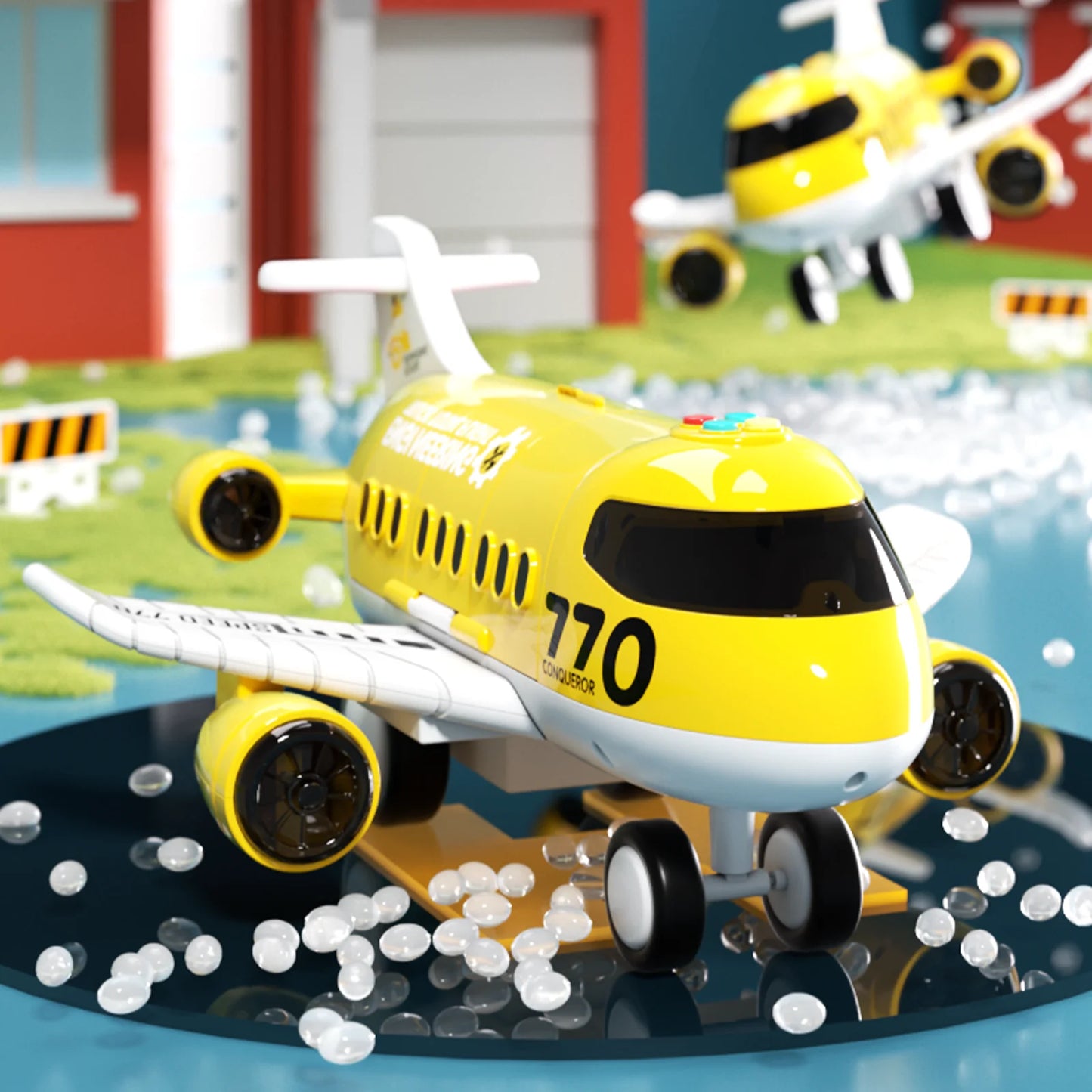 Multifunctional Transforming Storage Track Light and Sound Plane Model Aluminum Die-Cast Car Set for Children and Boys as a Gift
