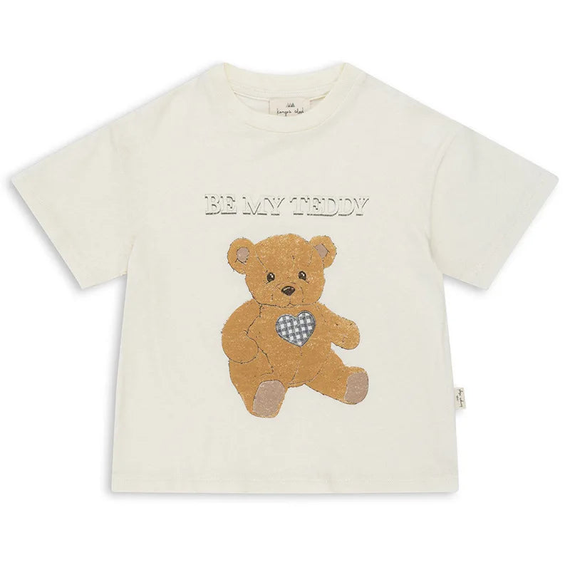 2025 Summer KS Children's Clothing Baby Girls Cartoon Swan Short Sleeve T Shirts Suits Boys Gorilla Bottom T-shirt Kids Home Set