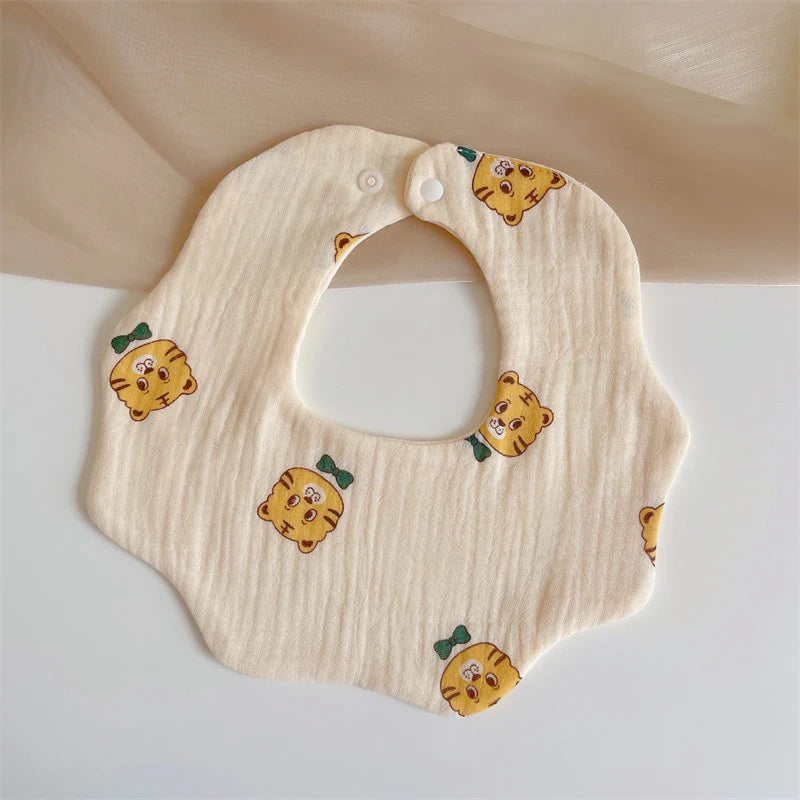 Summer Baby Cotton Gauze Waterproof Bibs Soft Cartoon Infant Bib Burp Cloths Bandana Scarf for Boy Girl Feeding Saliva Towel New
