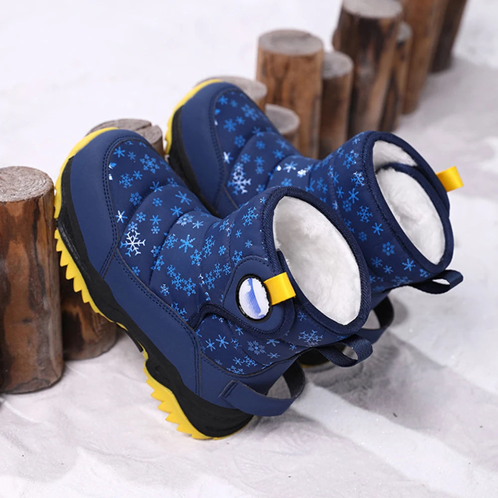 Winter Snow Boots for Boy and Girl Waterproof Winter Boots with Fur Lined Snow Boots Warm Cozy for Toddler/Little Kid