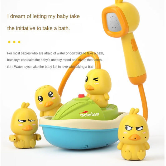 Toddler Toys Gifts Baby Bath Toys Cute Duck Electric Water Spray Bathroom Bathing Toys Kids Bath And Shower Bathtubs Interactive