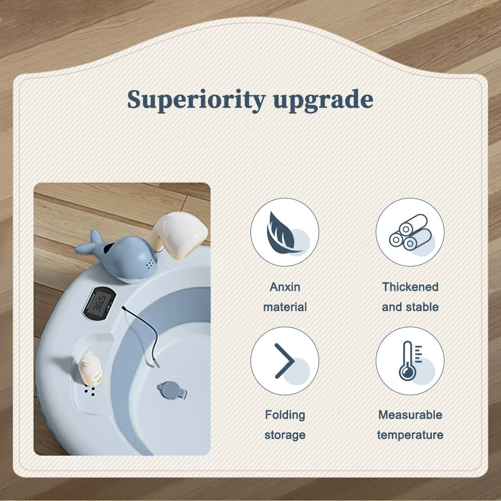 Foldable Baby Bathtub, Safe and Portable Bathing Solution for Infants and Toddlers, Suitable for 6-12 Months, Easy