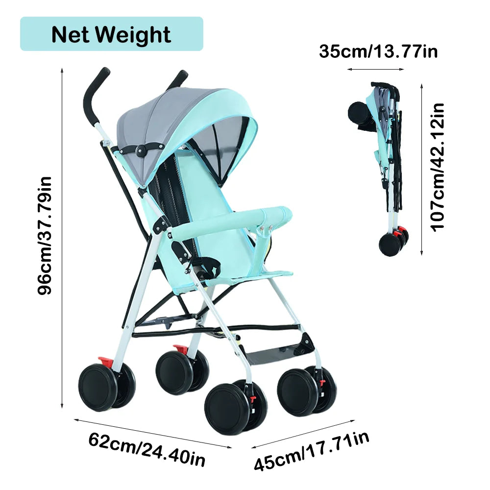 Ultra-Light Travel Stroller For Baby/Kids/Toddler From 0 Months+, Baby Umbrella Stroller | One-Hand Fold, Airplane-Friendly Comp