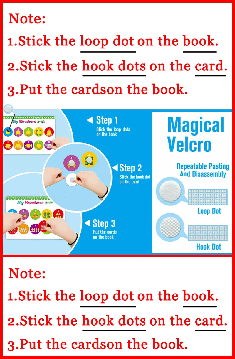 Montessori Paste Quiet Book Children Toy Paste My First Busy Kids Book Animal Number Matching Puzzle Game Educational Toy libros