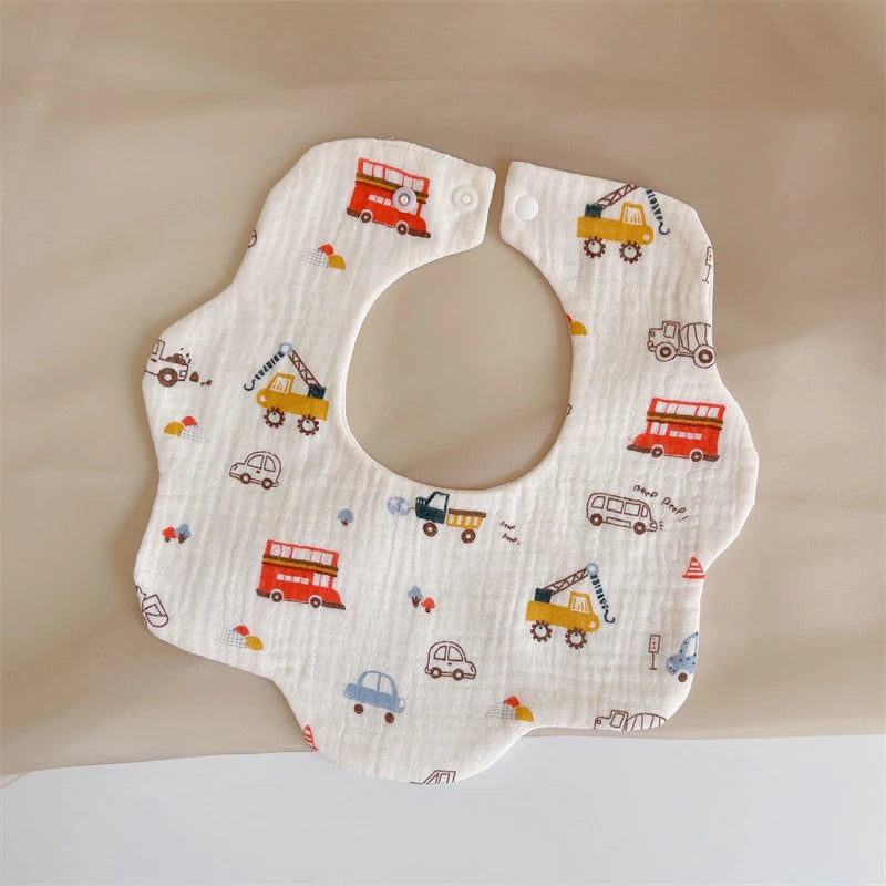 Summer Baby Cotton Gauze Waterproof Bibs Soft Cartoon Infant Bib Burp Cloths Bandana Scarf for Boy Girl Feeding Saliva Towel New