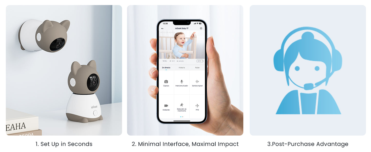 ieGeek Baby Monitor with 2K Camera and Audio - Video Monitor with 5" Screen - Night Vision, Two-Way Talk, Cry & Motion Detection