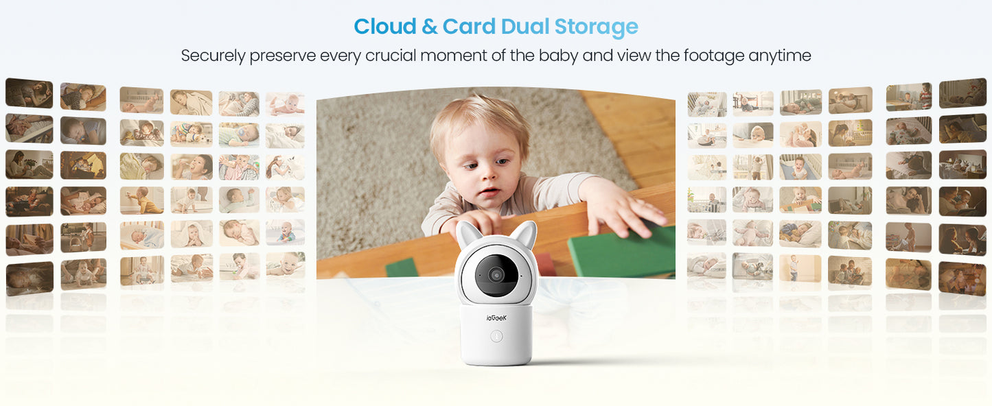 ieGeek Baby Monitor with 2 Cameras, Split-Screen Video Baby Monitor with Audio and 1080P Camera 4.3" Screen - Night Vision, Two-
